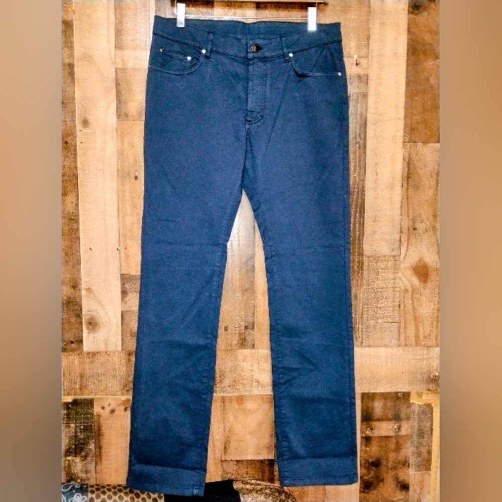 NWT Versace Collection "Trend" Mens Blue Pants Size 34 Straight Leg